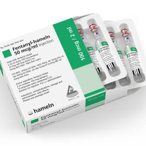 Glassampuller med Fentanyl injeksjon 50 µg/ml for sikker og diskret levering i hele Norge.